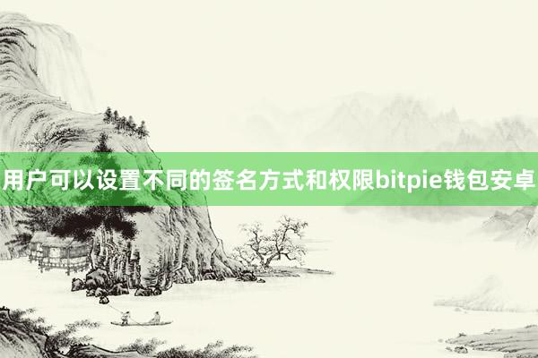 用户可以设置不同的签名方式和权限bitpie钱包安卓