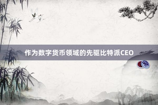 作为数字货币领域的先驱比特派CEO