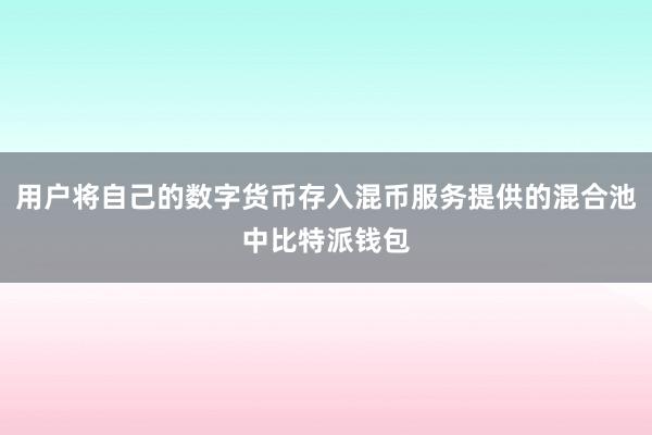 用户将自己的数字货币存入混币服务提供的混合池中比特派钱包