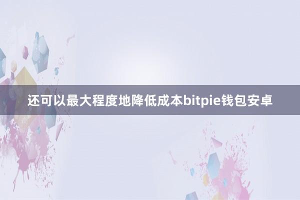 还可以最大程度地降低成本bitpie钱包安卓