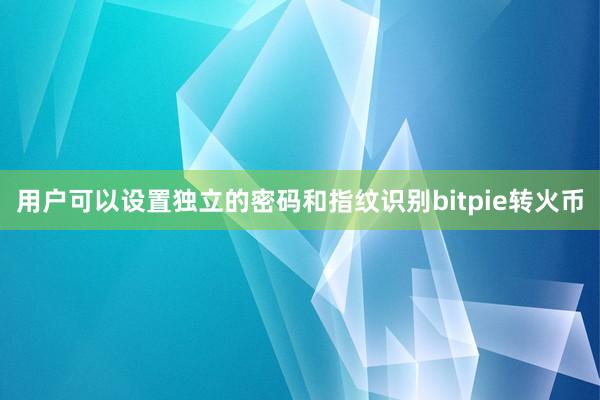 用户可以设置独立的密码和指纹识别bitpie转火币