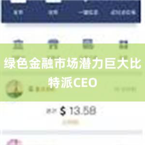 绿色金融市场潜力巨大比特派CEO